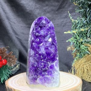 HỐC THẠCH ANH TÍM NHỎ – SMALL AMETHYST GEODE (TV458), KL: 0,565KG, KT: 12*4,5CM