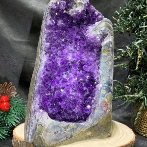 HỐC THẠCH ANH TÍM NHỎ – SMALL AMETHYST GEODE (TV499), KL: 1,625KG, KT: 17,8*9CM