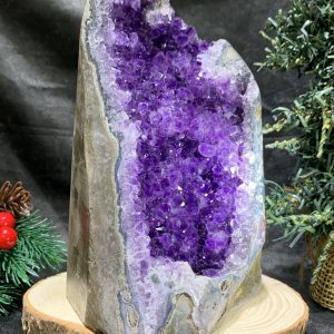 HỐC THẠCH ANH TÍM NHỎ – SMALL AMETHYST GEODE (TV499), KL: 1,625KG, KT: 17,8*9CM