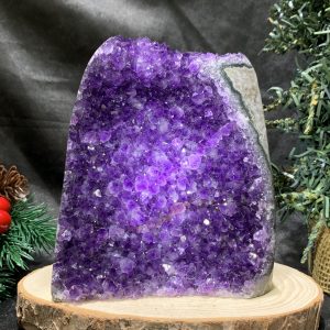 HỐC THẠCH ANH TÍM NHỎ – SMALL AMETHYST GEODE (TV441), KL: 1,295KG, KT: 11*9CM
