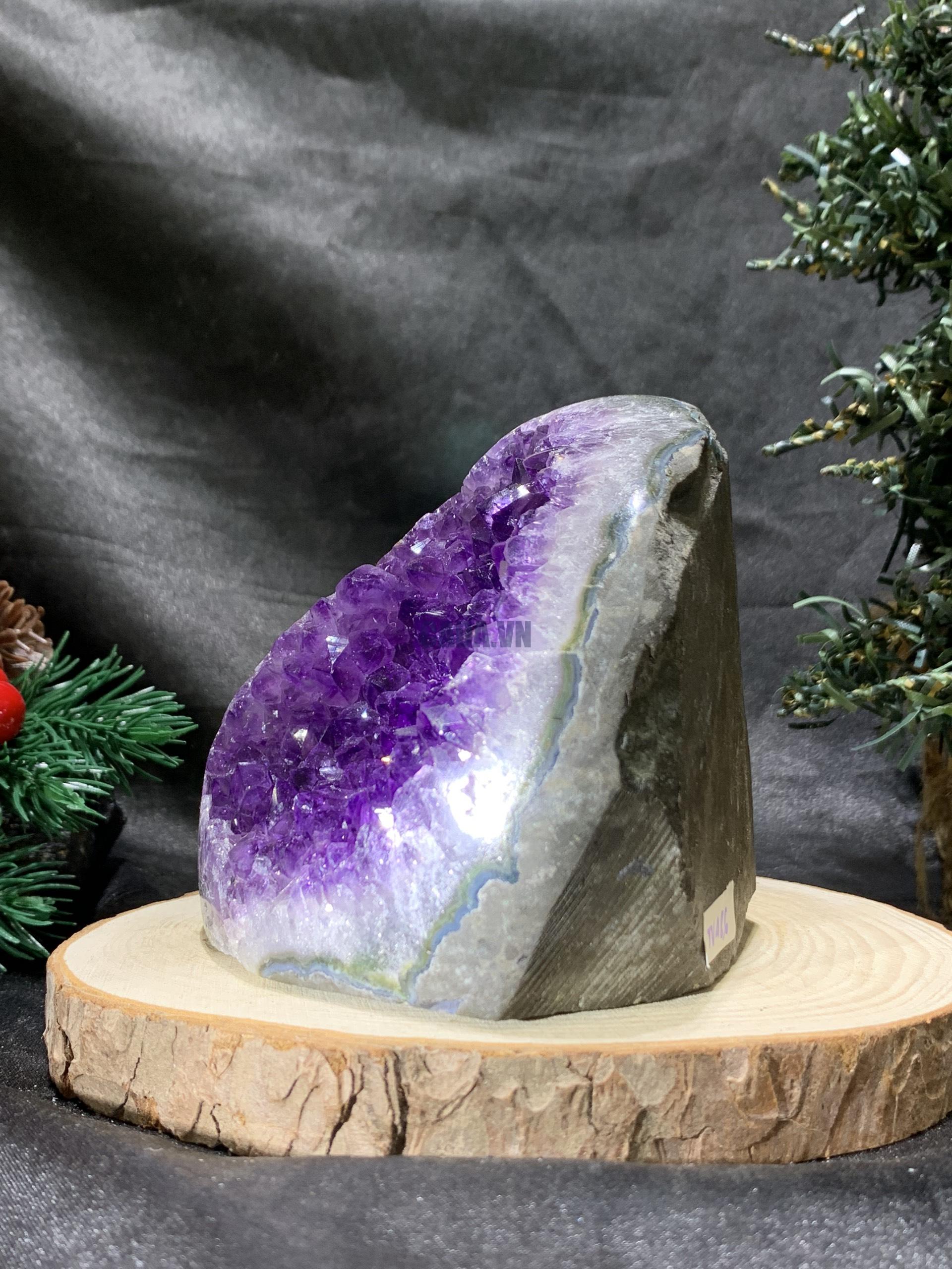 HỐC THẠCH ANH TÍM NHỎ – SMALL AMETHYST GEODE (TV486), KL: 0,66KG, KT: 11*9CM