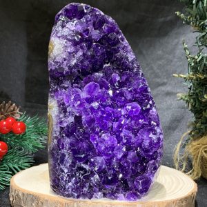 HỐC THẠCH ANH TÍM NHỎ – SMALL AMETHYST GEODE (TV506), KL: 1,225KG, KT: 15*8,5CM