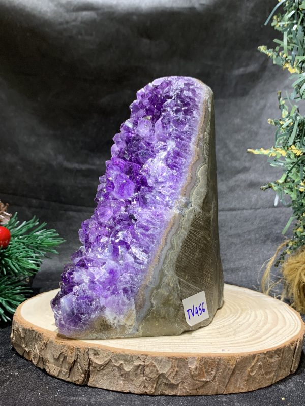 HỐC THẠCH ANH TÍM NHỎ – SMALL AMETHYST GEODE (TV456), KL: 0,7KG, KT: 12*6,5CM