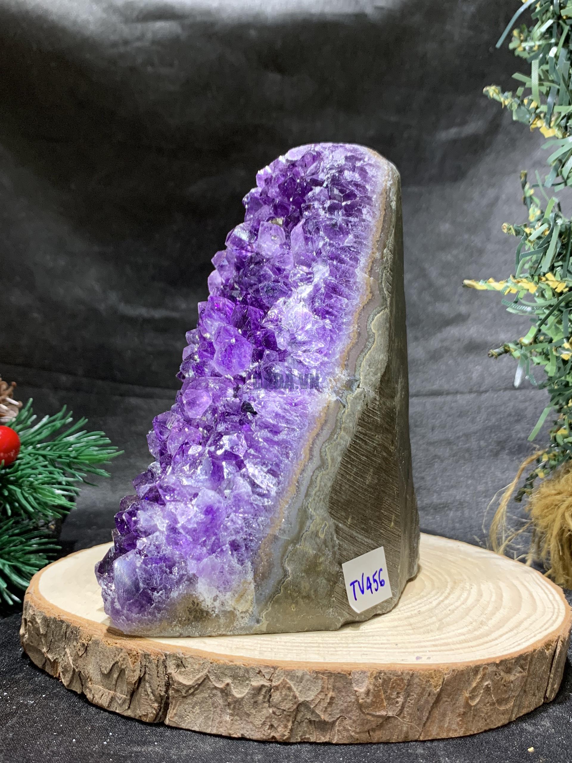 HỐC THẠCH ANH TÍM NHỎ – SMALL AMETHYST GEODE (TV456), KL: 0,7KG, KT: 12*6,5CM