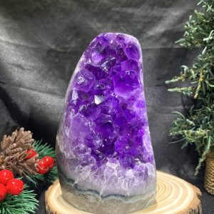 HỐC THẠCH ANH TÍM NHỎ – SMALL AMETHYST GEODE ( TV512), KL: 0,875KG, KT: 13*6,5CM