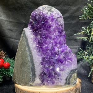 HỐC THẠCH ANH TÍM NHỎ – SMALL AMETHYST GEODE (TV475), KL: 1,075KG, KT: 15*10,5CM