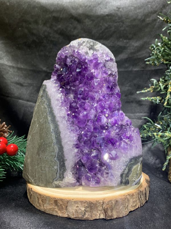 HỐC THẠCH ANH TÍM NHỎ – SMALL AMETHYST GEODE (TV475), KL: 1,075KG, KT: 15*10,5CM