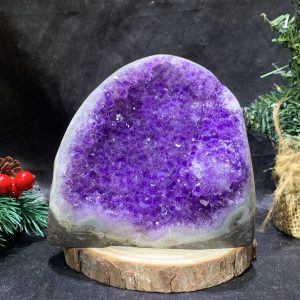 HỐC THẠCH ANH TÍM NHỎ – SMALL AMETHYST GEODE (TV474), KL: 1,26KG, KT: 13*11CM