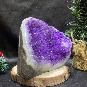 HỐC THẠCH ANH TÍM NHỎ – SMALL AMETHYST GEODE (TV474), KL: 1,26KG, KT: 13*11CM