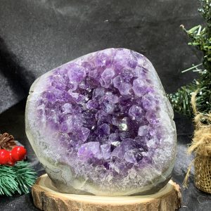 HỐC THẠCH ANH TÍM NHỎ – SMALL AMETHYST GEODE (TV491), KL: 1,24KG, KT: 12,5*10,5CM