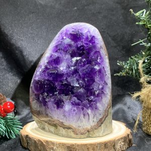 HỐC THẠCH ANH TÍM NHỎ – SMALL AMETHYST GEODE (TV517), KL: 0,985KG, KT: 13*8CM