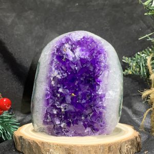 HỐC THẠCH ANH TÍM NHỎ – SMALL AMETHYST GEODE (TV515), KL: 0,66KG, KT: 10*8CM
