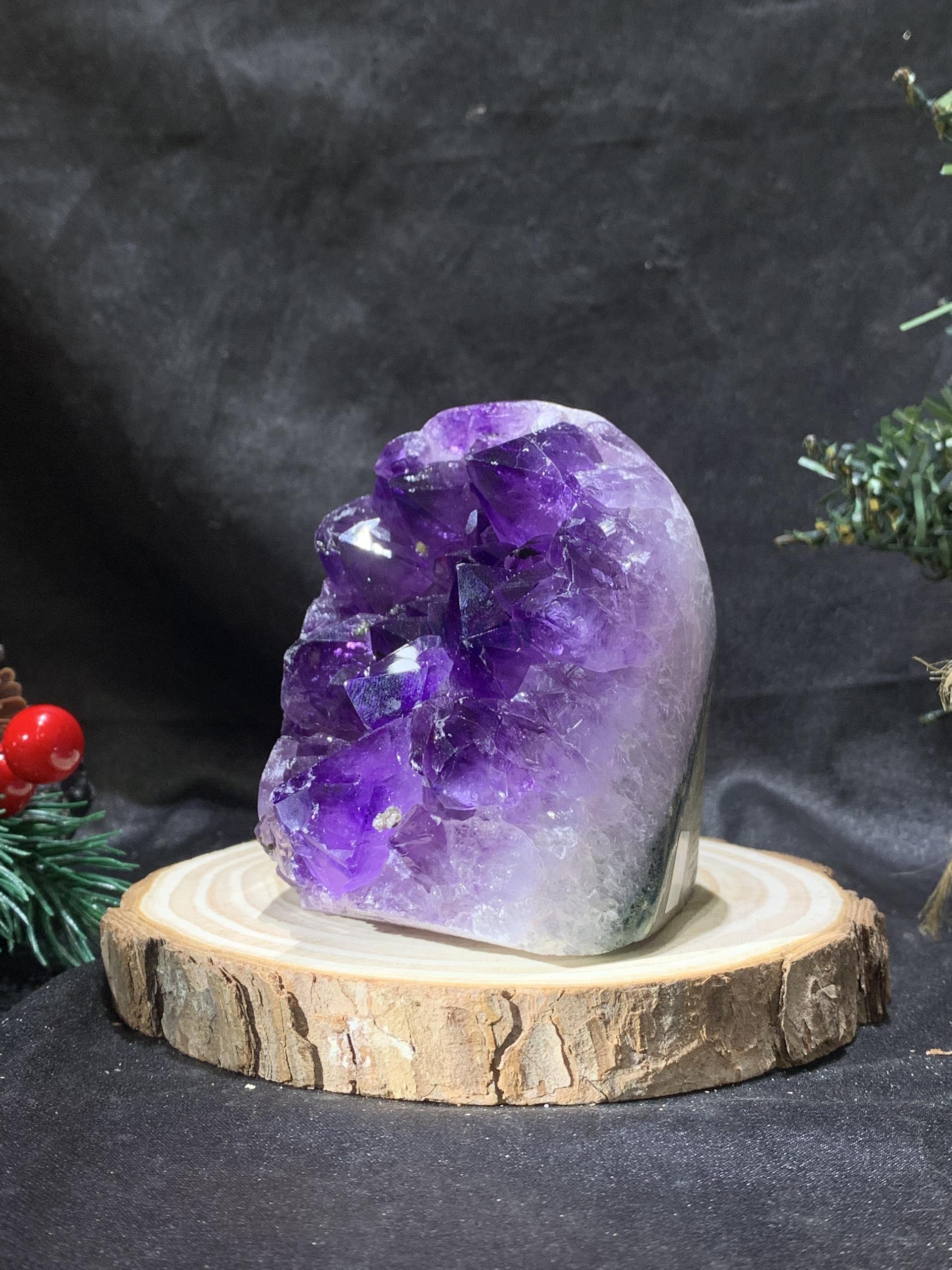 HỐC THẠCH ANH TÍM NHỎ – SMALL AMETHYST GEODE (TV516), KL: 0,475KG, KT: 8*6,8CM