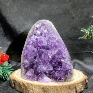 HỐC THẠCH ANH TÍM NHỎ – SMALL AMETHYST GEODE (TV431), KL: 0,62KG, KT: 12*8CM