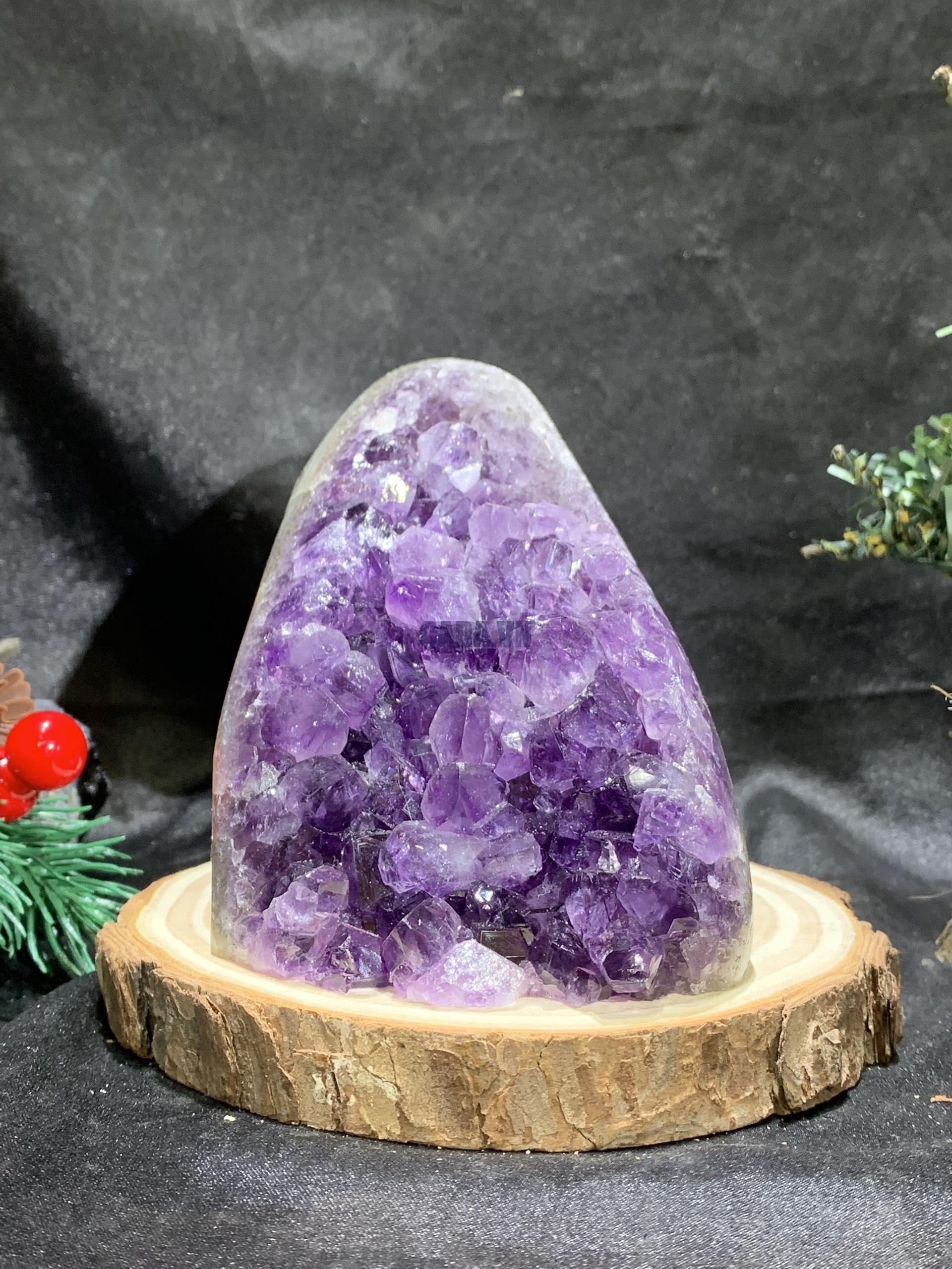 HỐC THẠCH ANH TÍM NHỎ – SMALL AMETHYST GEODE (TV431), KL: 0,62KG, KT: 12*8CM