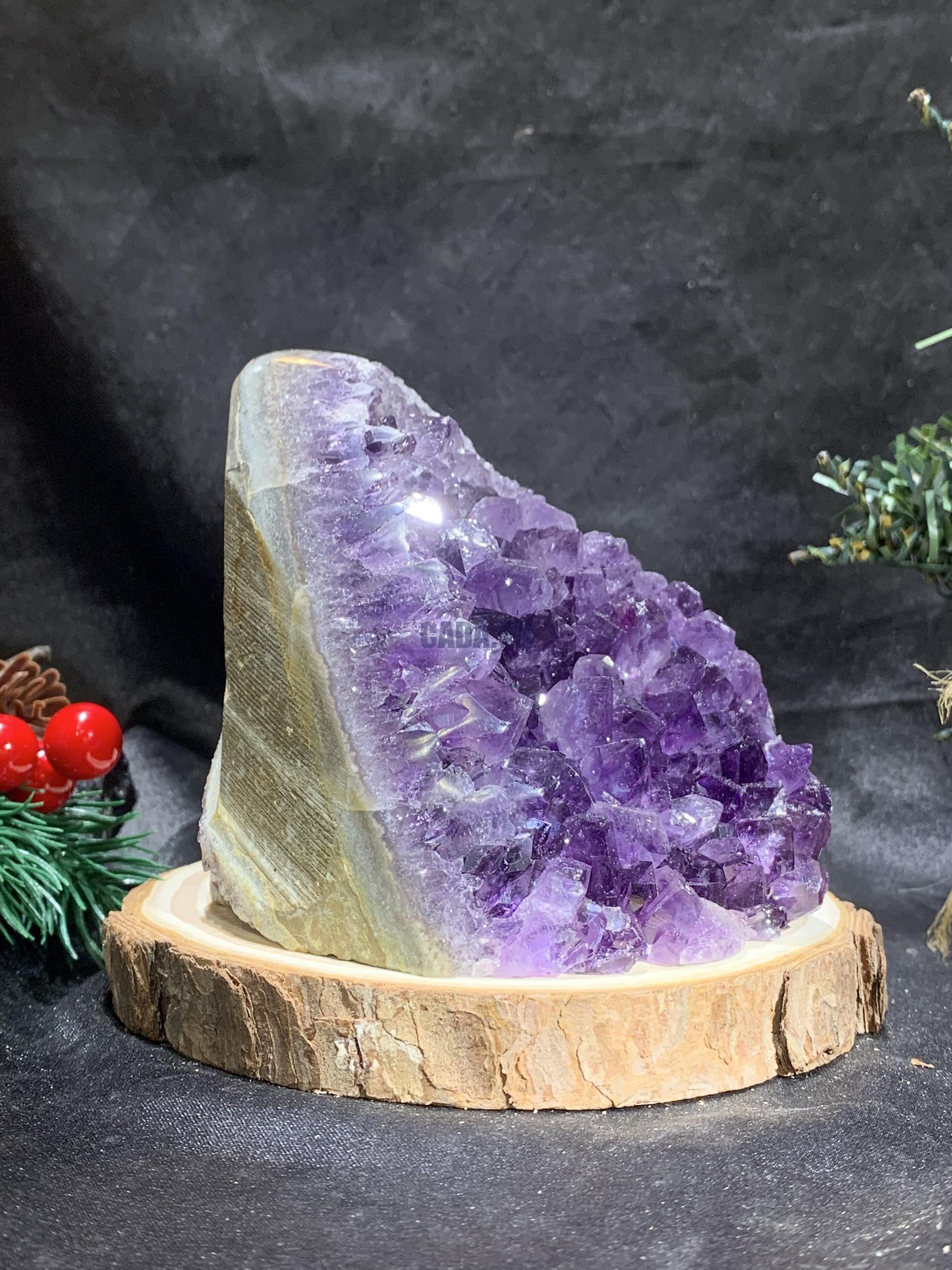 HỐC THẠCH ANH TÍM NHỎ – SMALL AMETHYST GEODE (TV431), KL: 0,62KG, KT: 12*8CM