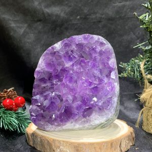 HỐC THẠCH ANH TÍM NHỎ – SMALL AMETHYST GEODE (TV490), KL: 1,075KG, KT: 11*8CM