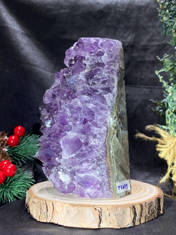 HỐC THẠCH ANH TÍM NHỎ – SMALL AMETHYST GEODE (TV479), KL: 0,84KG, KT: 13*6,5CM