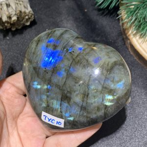 TRÁI TIM ĐÁ XÀ CỪ – Labradorite (TXC10) – KT: 6,84*7,65CM, KL: 0,256KG