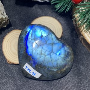 TRÁI TIM ĐÁ XÀ CỪ – Labradorite (TXC11) – KT: 5,9*6,67CM, KL: 0,14KG