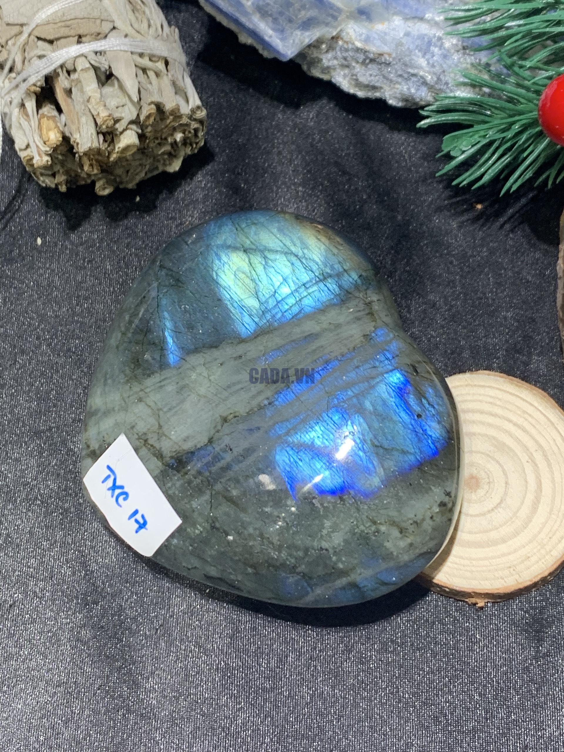 TRÁI TIM ĐÁ XÀ CỪ – Labradorite (TXC17) – KT: 6.53*7,62CM, KL: 0,202KG