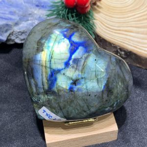 TRÁI TIM ĐÁ XÀ CỪ – Labradorite (TXC26) – KT: 6,66*7,68CM, KL: 0,208KG