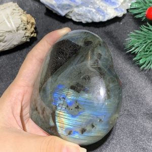 TRÁI TIM ĐÁ XÀ CỪ – Labradorite (TXC32) – KT: 8,84*9,02CM, KL: 0,38KG