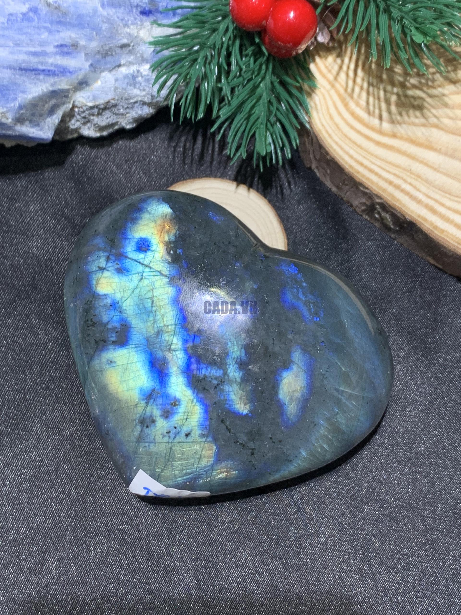 TRÁI TIM ĐÁ XÀ CỪ – Labradorite (TXC36) – KT: 7,06*8,27CM, KL:0,298KG