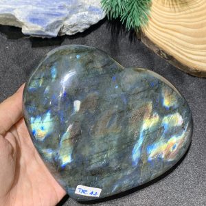TRÁI TIM ĐÁ XÀ CỪ – Labradorite (TXC42) – KT: 10,76*12,19CM, KL: 0,77KG