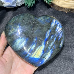 TRÁI TIM ĐÁ XÀ CỪ – Labradorite (TXC46) – KT: 10*12.5CM, KL: 0,66KG