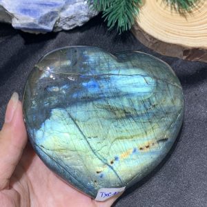TRÁI TIM ĐÁ XÀ CỪ – Labradorite (TXC47) – KT: 8*9,5CM, KL: 0,404KG