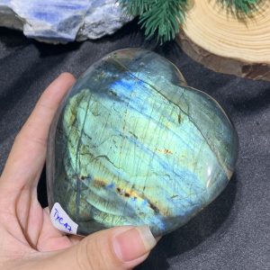TRÁI TIM ĐÁ XÀ CỪ – Labradorite (TXC47) – KT: 8*9,5CM, KL: 0,404KG
