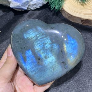 TRÁI TIM ĐÁ XÀ CỪ – Labradorite (TXC48) – KT: 8*9CM, KL: 0,398KG