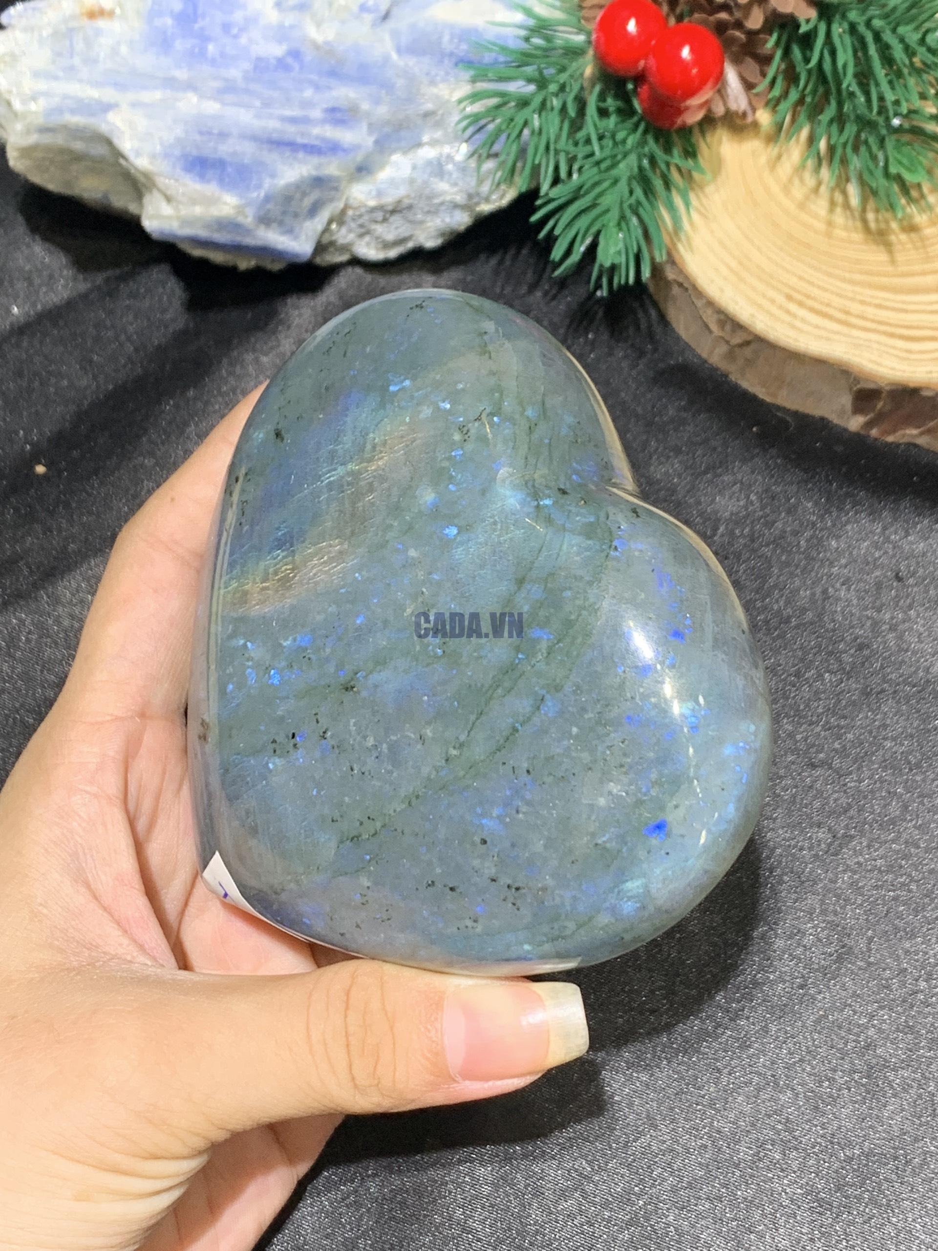 TRÁI TIM ĐÁ XÀ CỪ – Labradorite (TXC48) – KT: 8*9CM, KL: 0,398KG