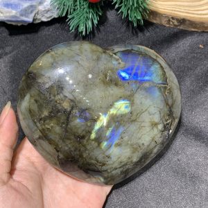 TRÁI TIM ĐÁ XÀ CỪ – Labradorite (TXC49) – KT: 10*11CM, KL: 0,666KG