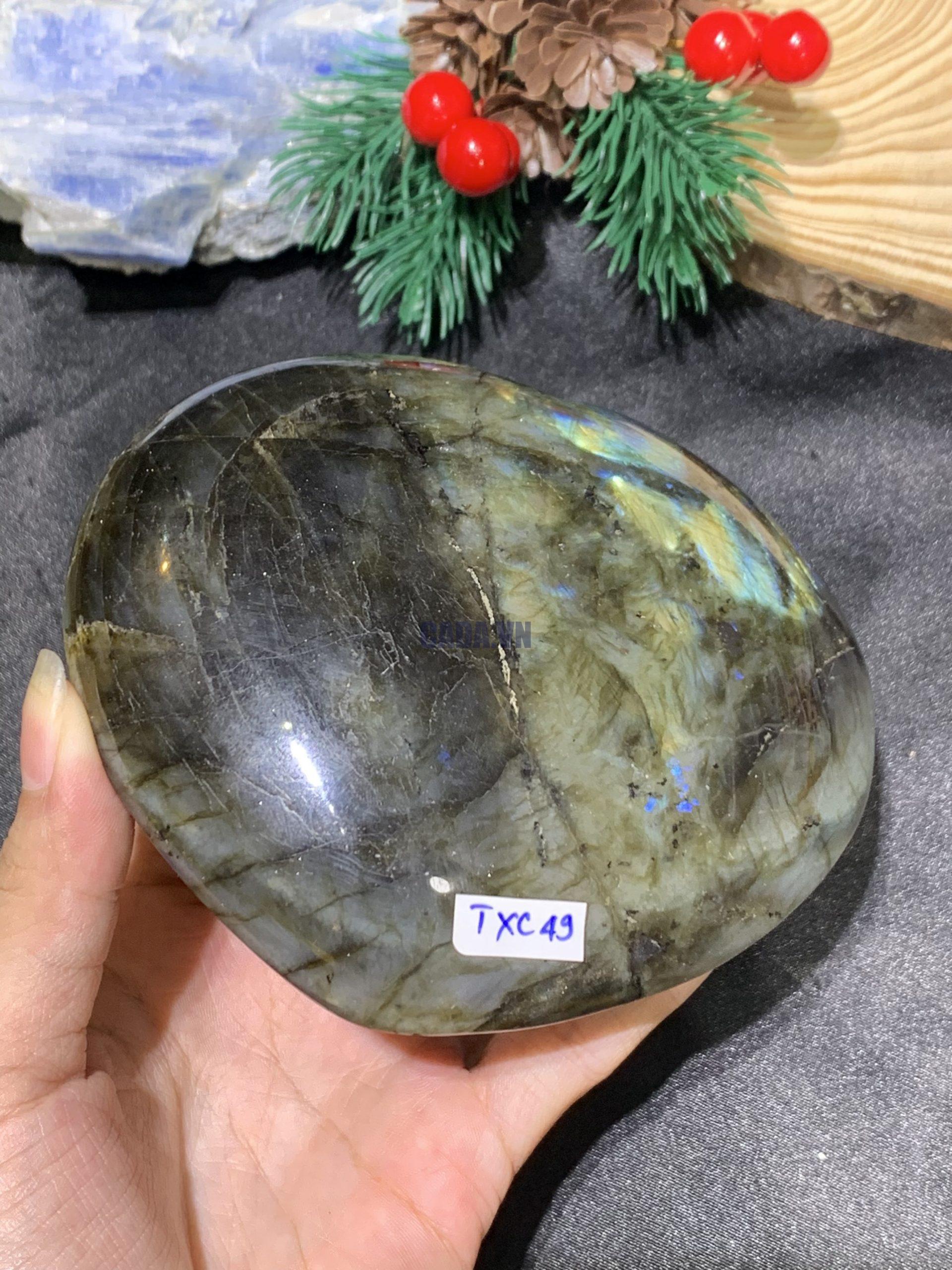 TRÁI TIM ĐÁ XÀ CỪ – Labradorite (TXC49) – KT: 10*11CM, KL: 0,666KG