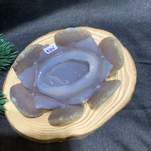 Liên Hoa – Hông Sen đá Mã Não tạc thủ công nguyên khối (BS02), KL: 0,34KG, KT: 10,3*7,1CM