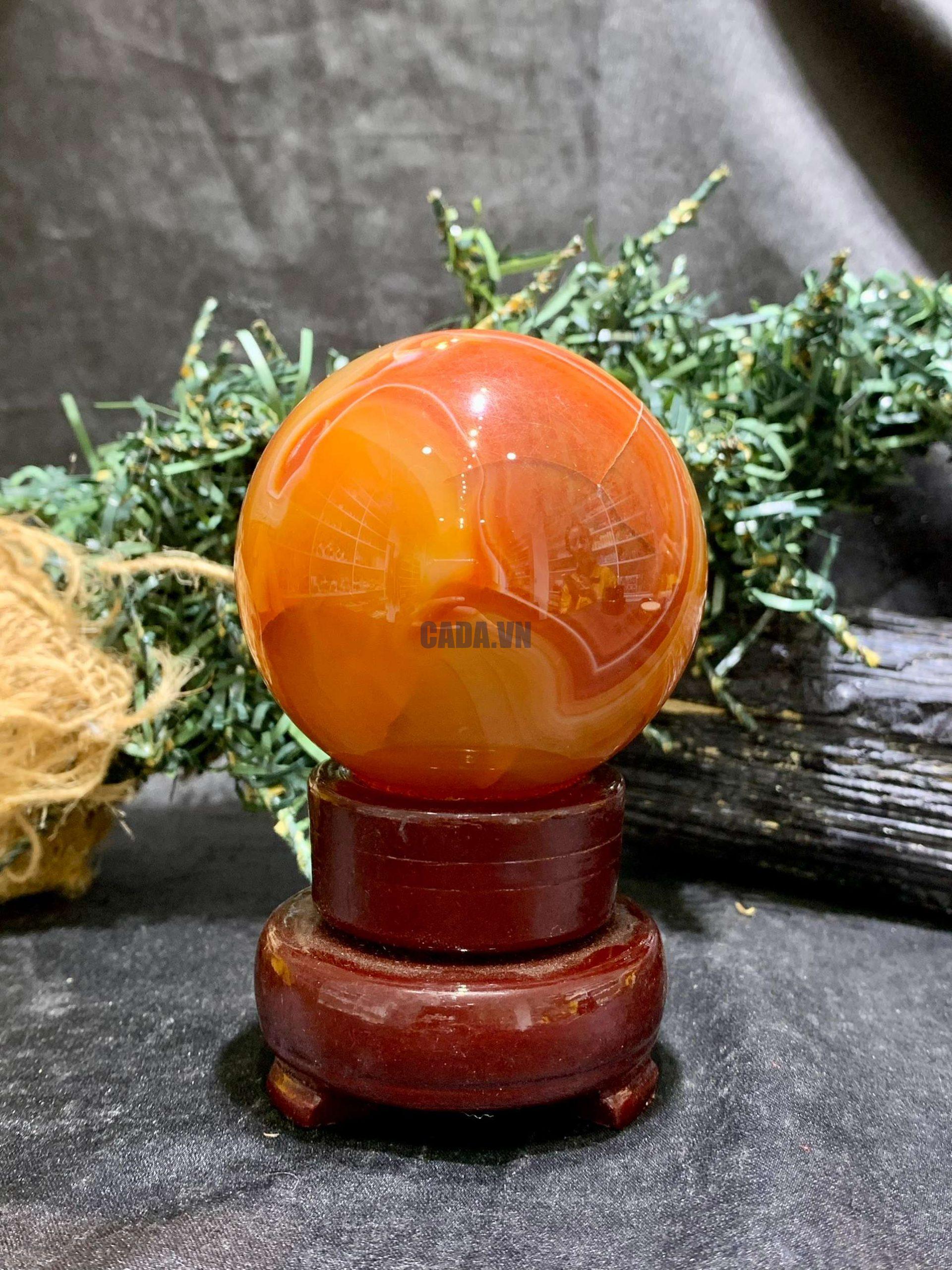 Bi cầu Carnelian (BC04), KL: 302gram – ĐK: 6.1cm | CADA DECOR