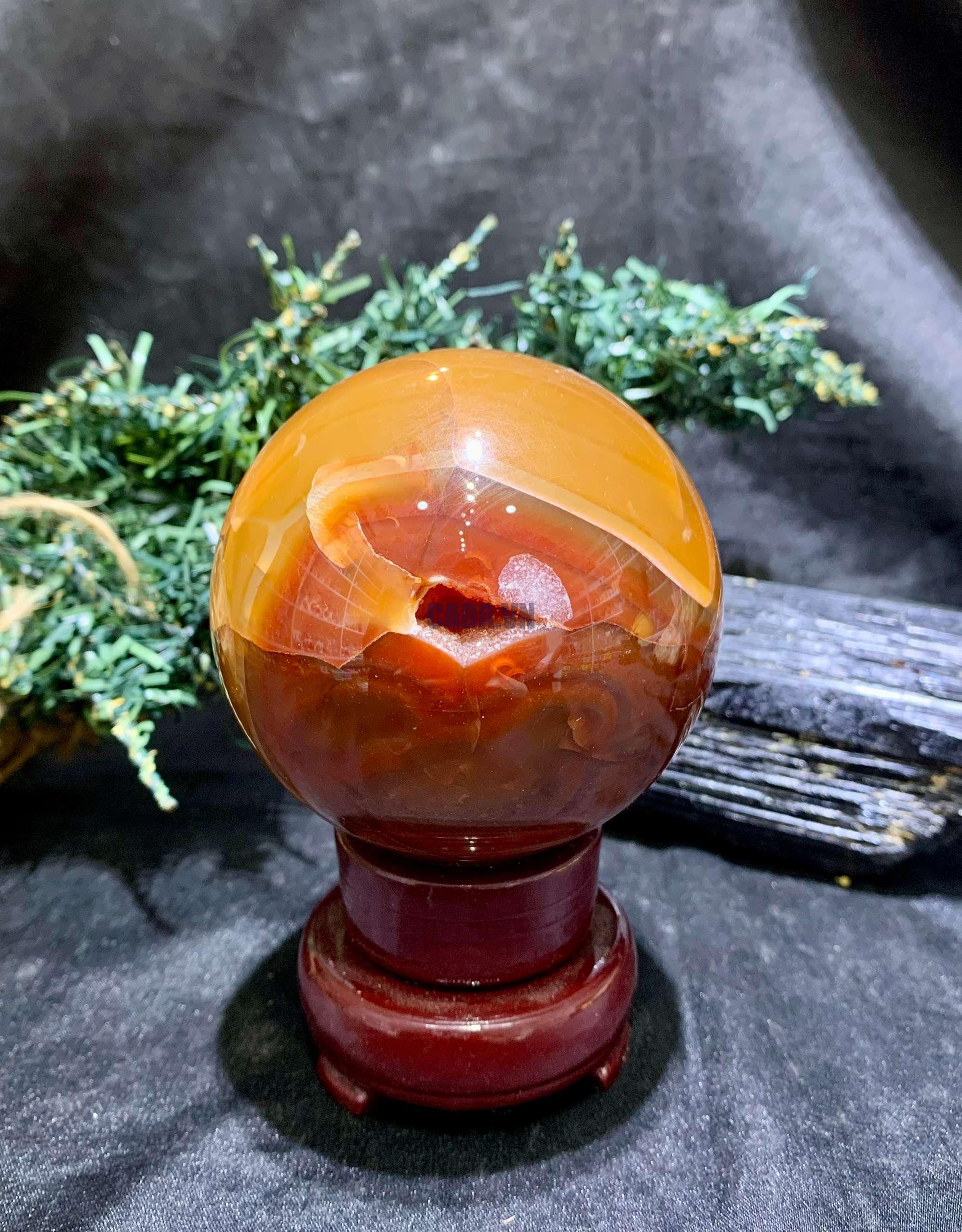 Bi cầu Carnelian (BC05), KL: 556gram – ĐK: 7,4cm | CADA DECOR