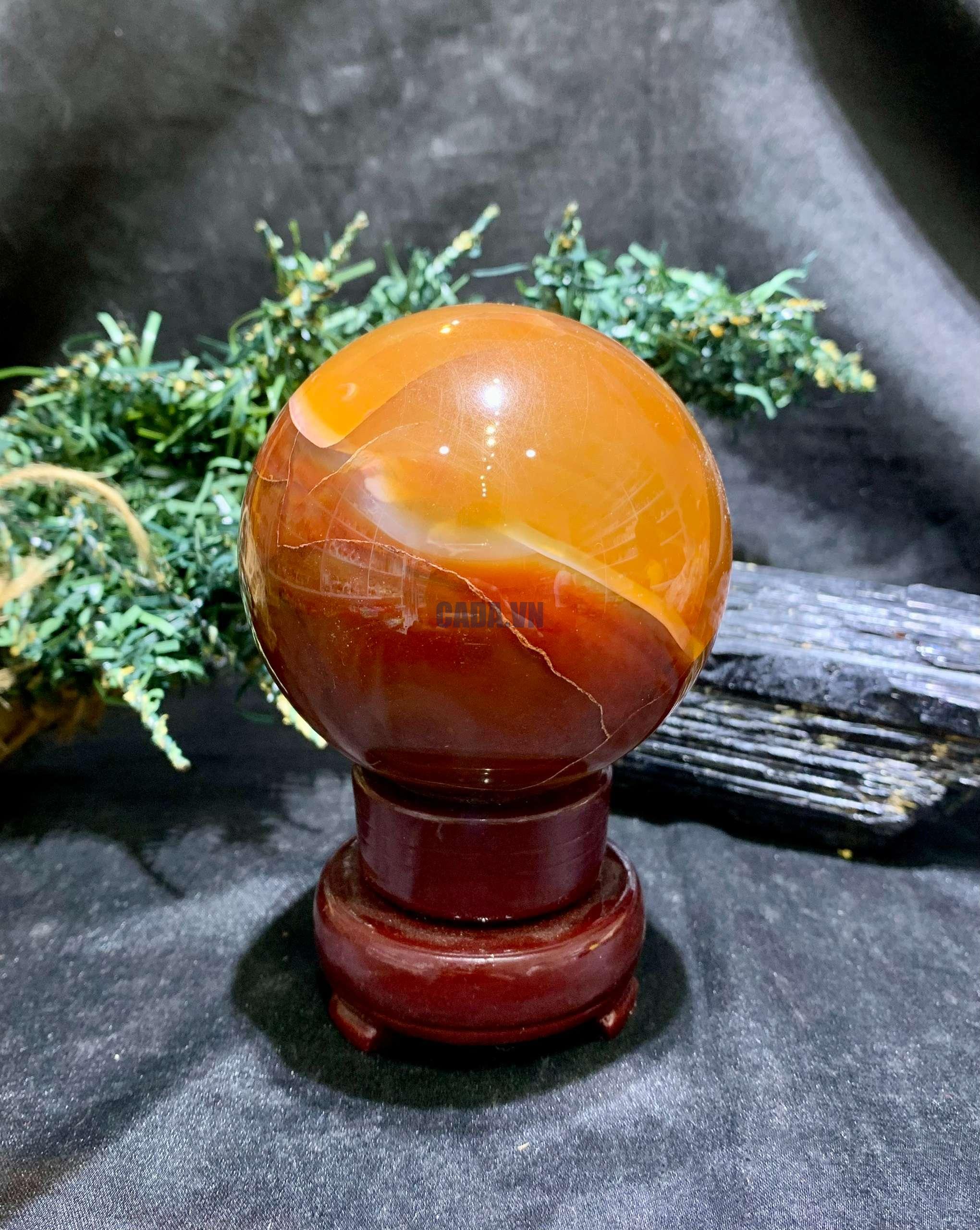 Bi cầu Carnelian (BC05), KL: 556gram – ĐK: 7,4cm | CADA DECOR