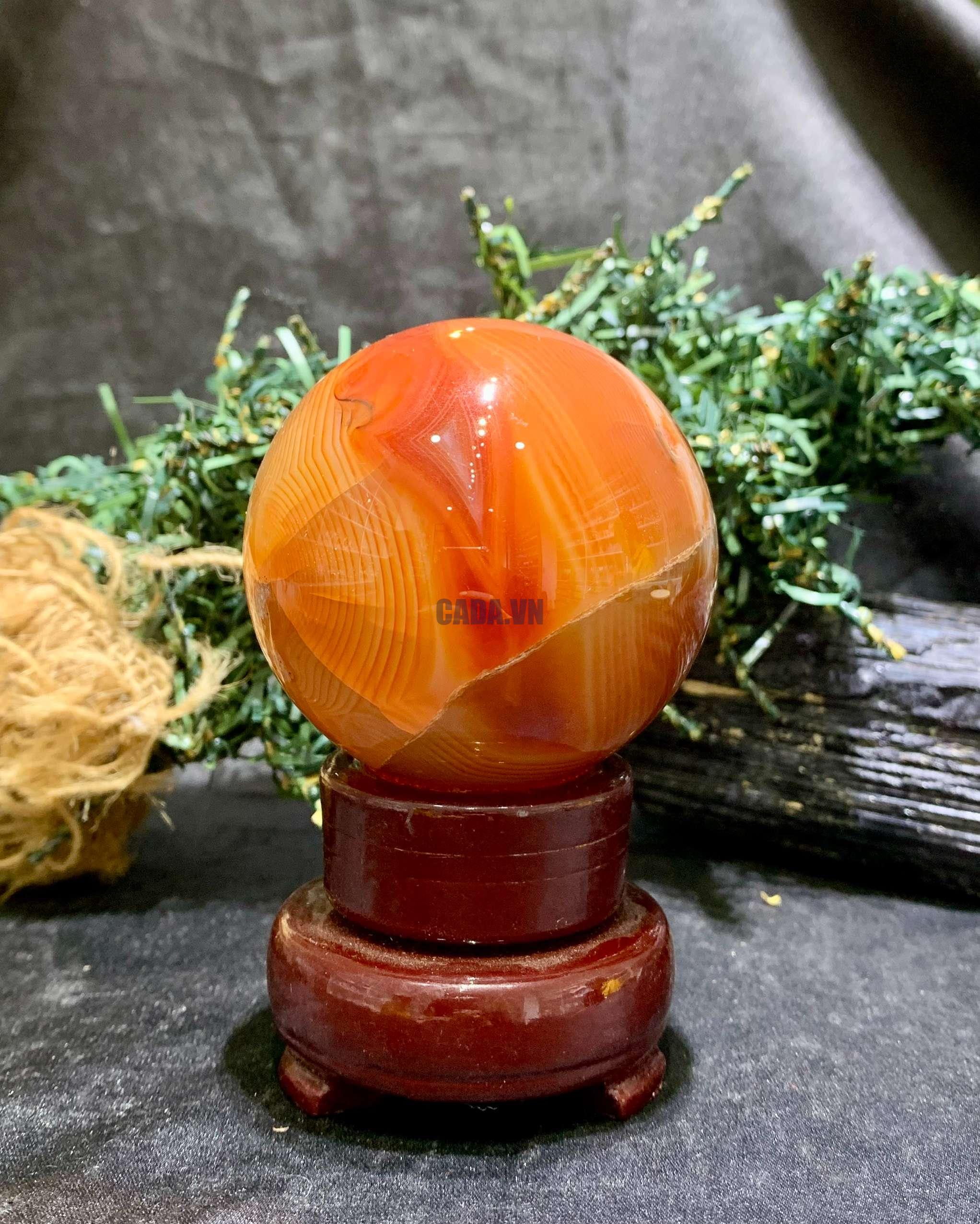 Bi cầu Carnelian (BC06), KL: 322gram – ĐK: 6.2cm | CADA DECOR