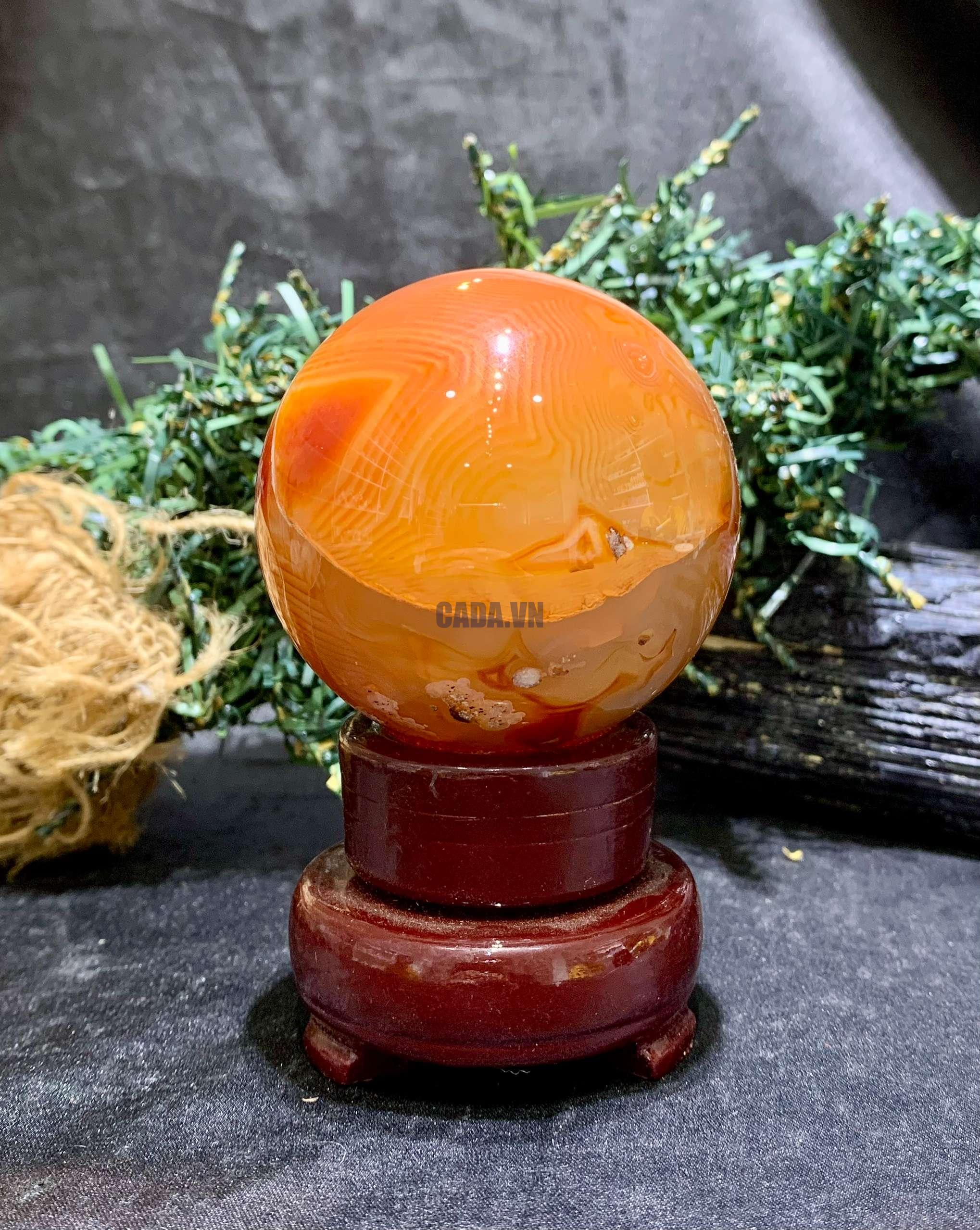 Bi cầu Carnelian (BC06), KL: 322gram – ĐK: 6.2cm | CADA DECOR