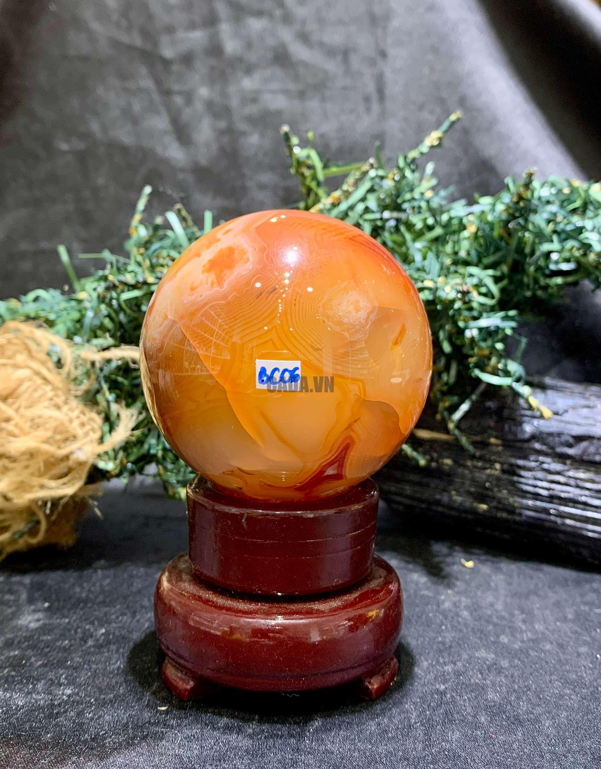 Bi cầu Carnelian (BC06), KL: 322gram – ĐK: 6.2cm | CADA DECOR