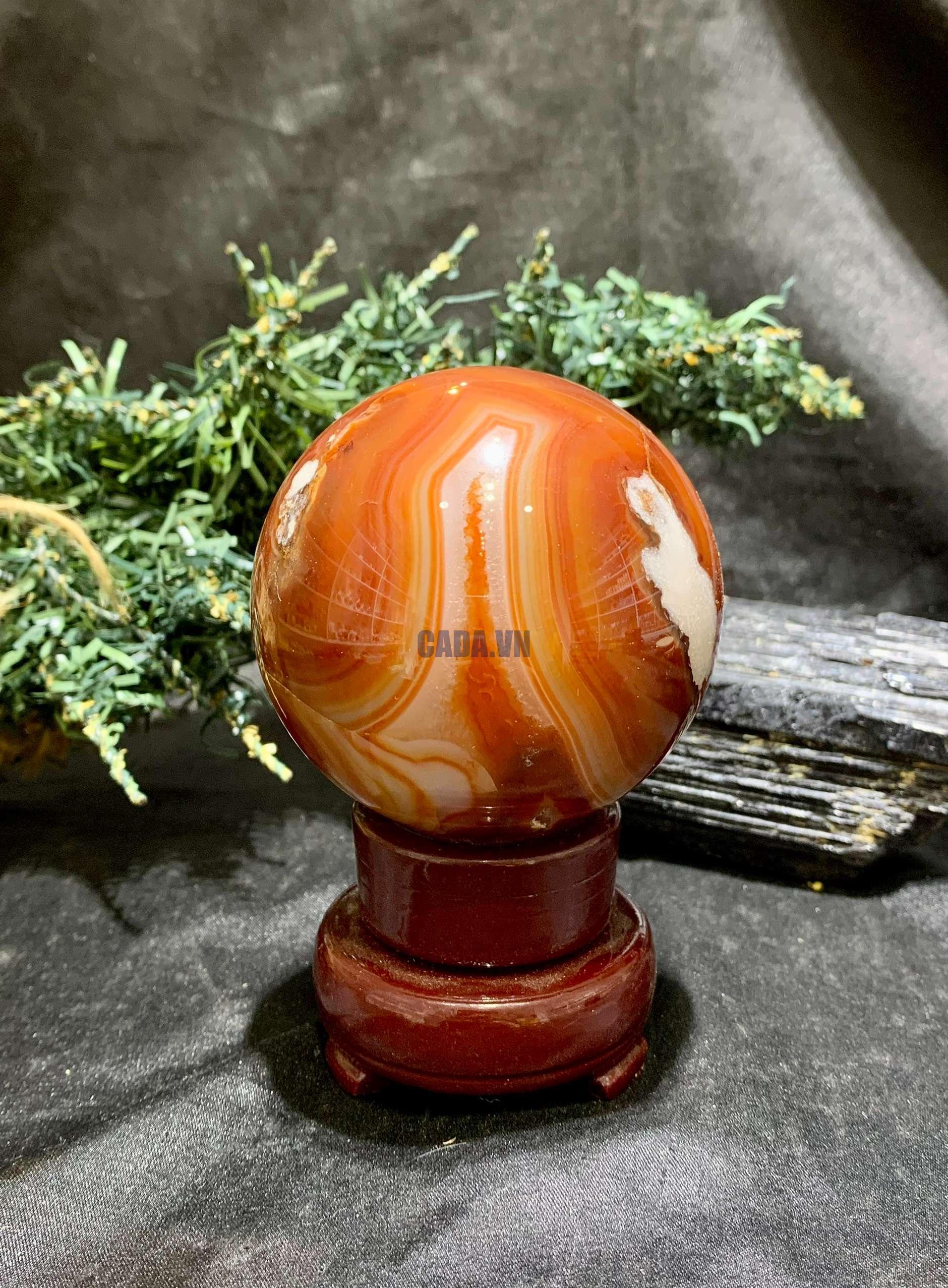 Bi cầu Carnelian (BC07), KL: 464gram – ĐK: 7cm | CADA DECOR