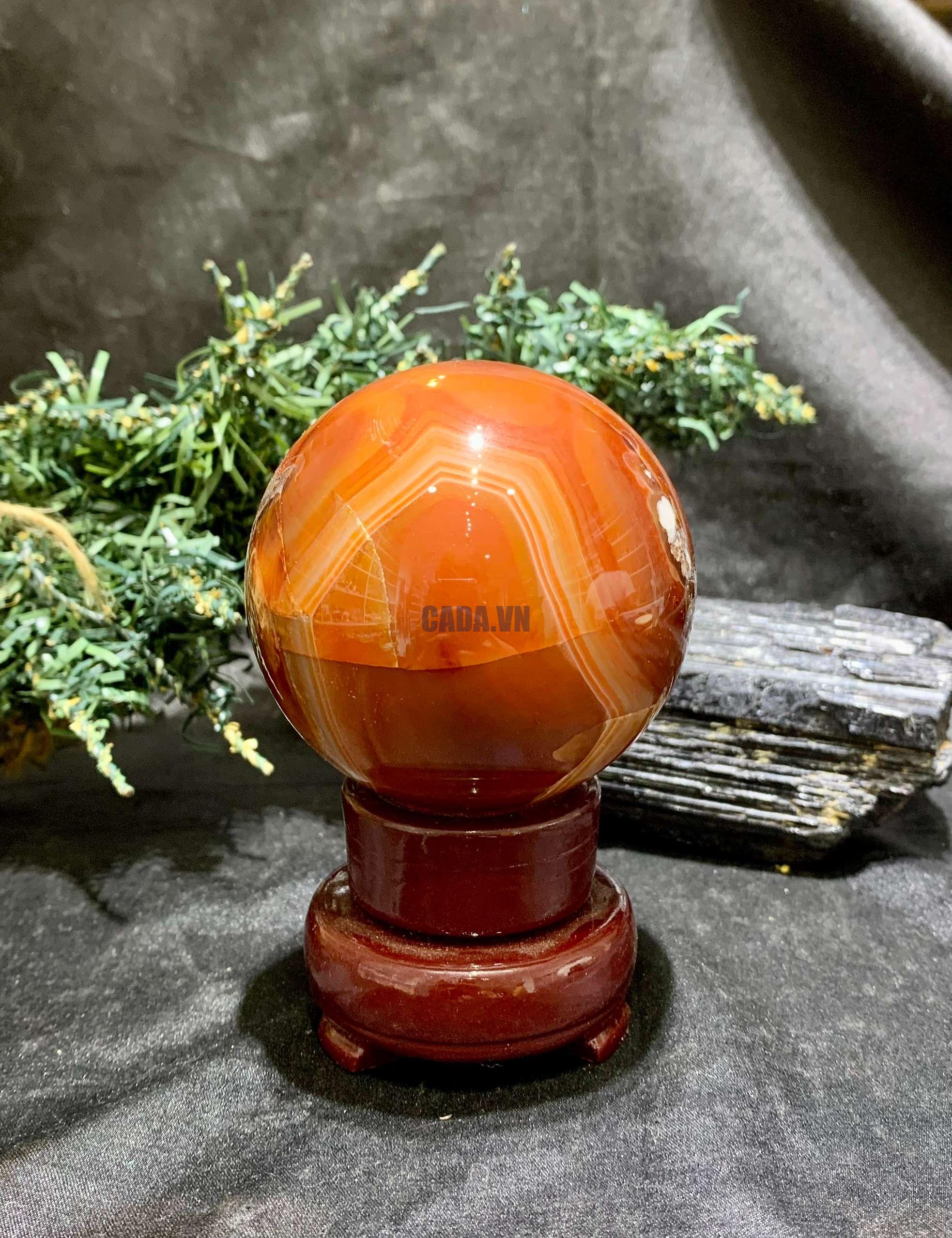 Bi cầu Carnelian (BC07), KL: 464gram – ĐK: 7cm | CADA DECOR