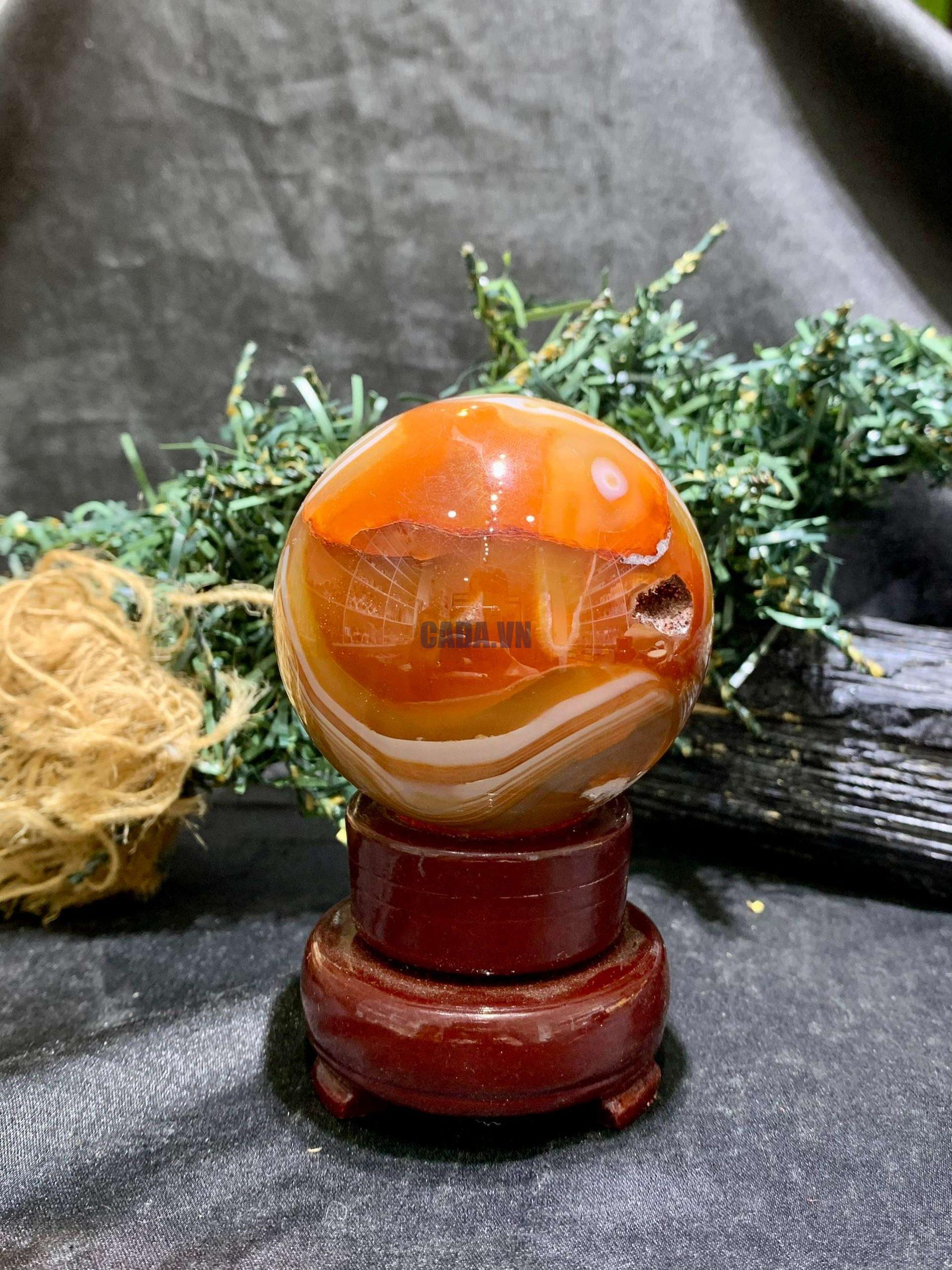Bi cầu Carnelian (BC08), KL: 320gram – ĐK: 6.2cm | CADA DECOR