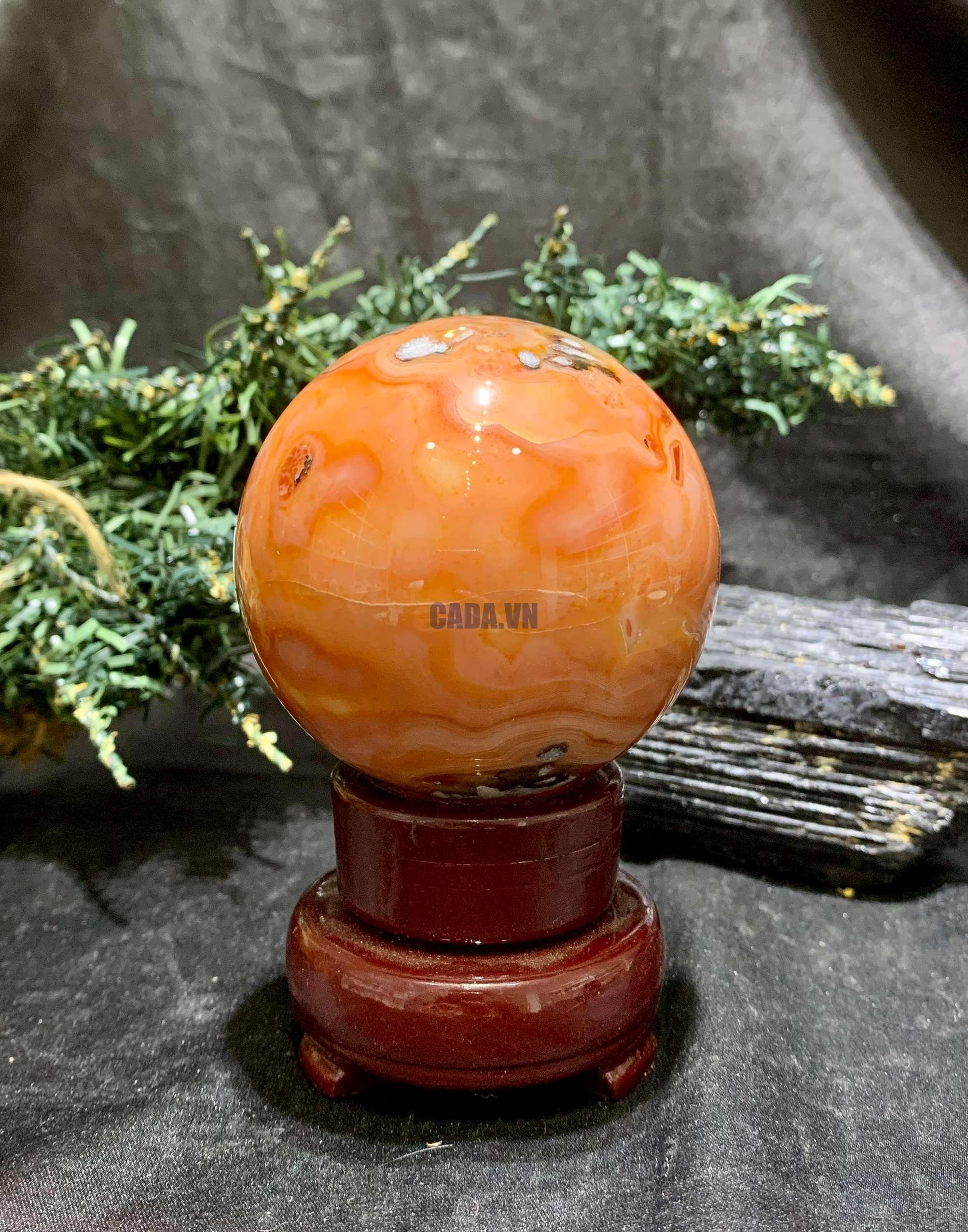 Bi cầu Carnelian (BC09), KL: 404gram – ĐK: 6.7cm | CADA DECOR