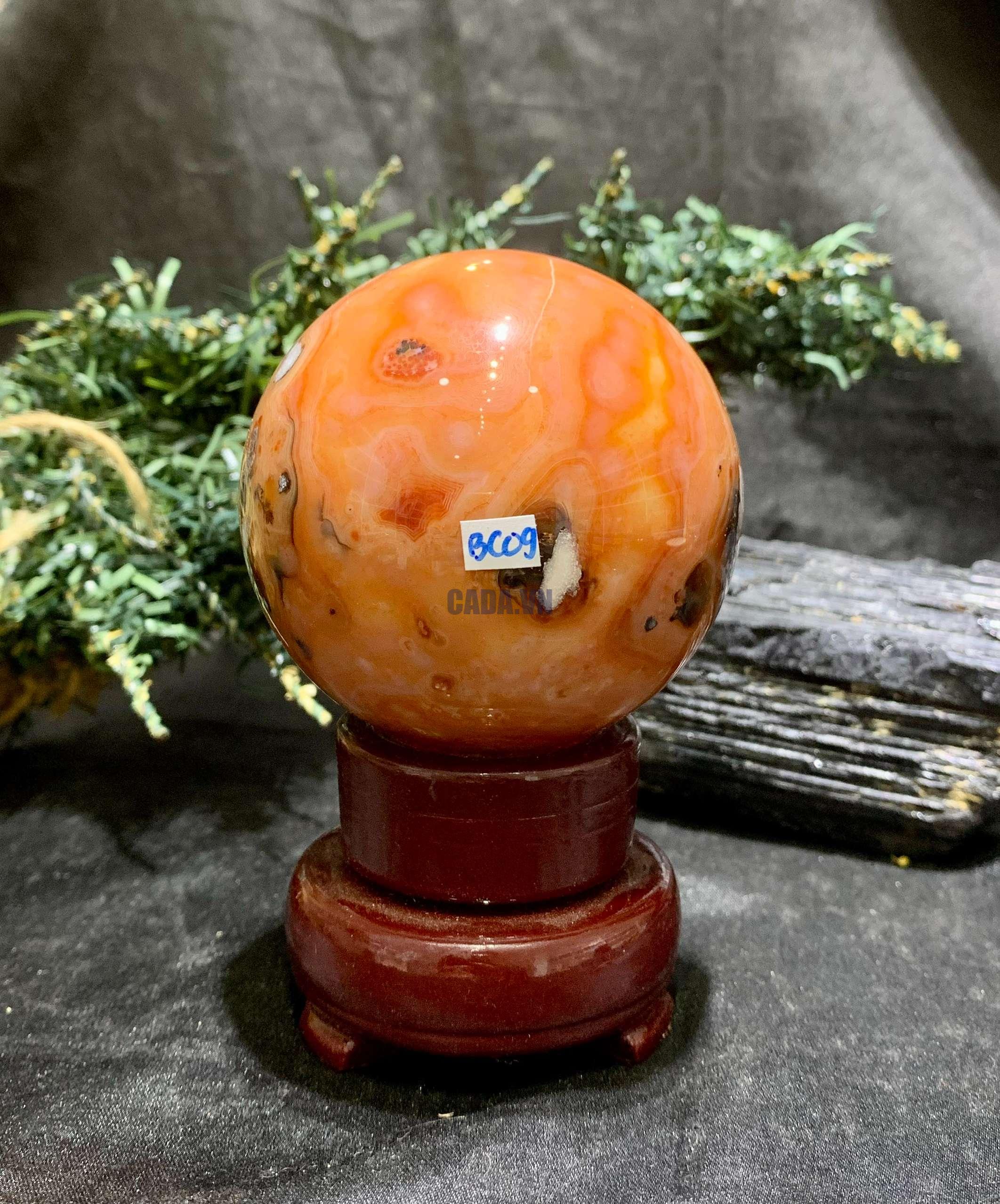 Bi cầu Carnelian (BC09), KL: 404gram – ĐK: 6.7cm | CADA DECOR