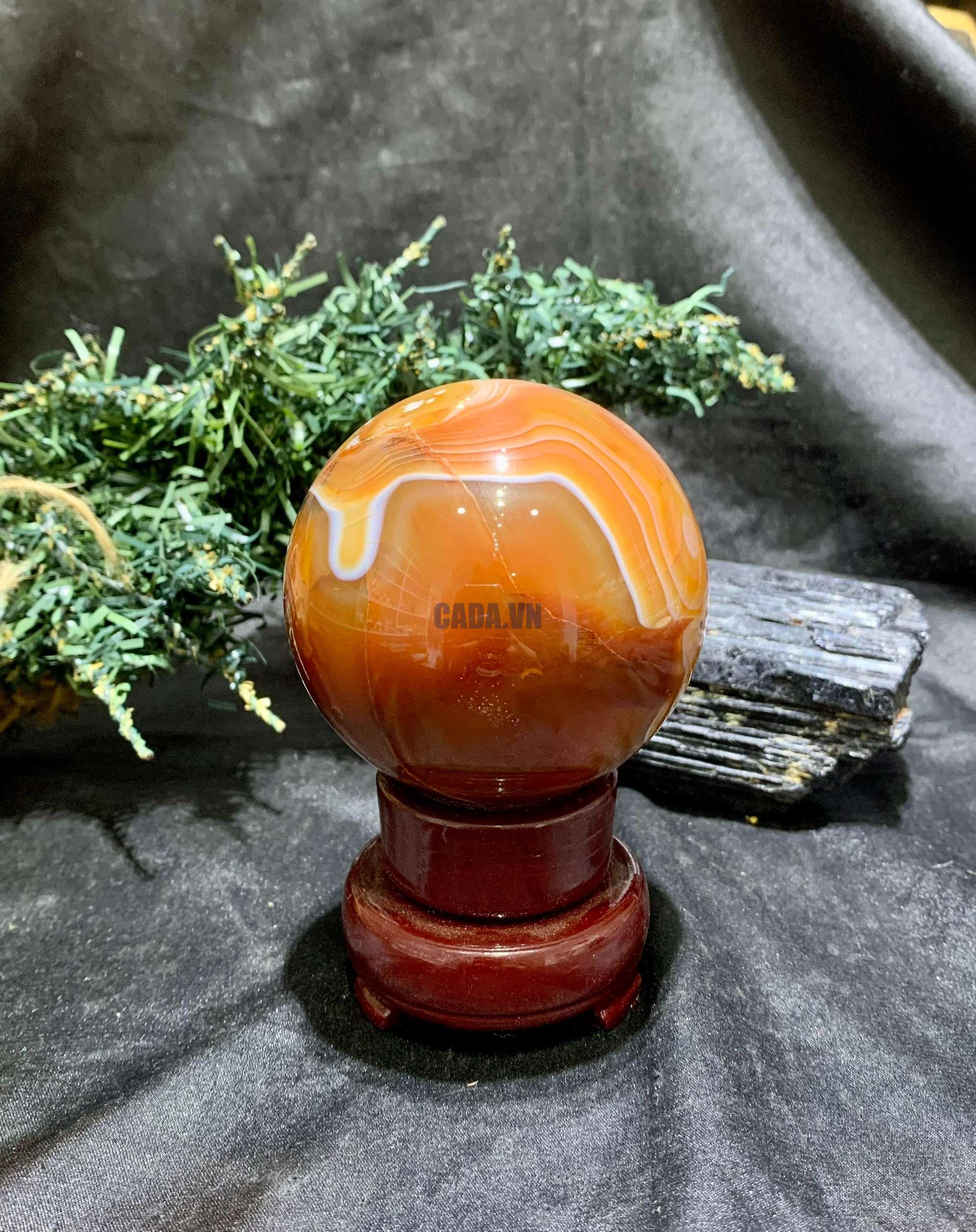 Bi cầu Carnelian (BC11), KL: 458gram – ĐK: 7cm | CADA DECOR