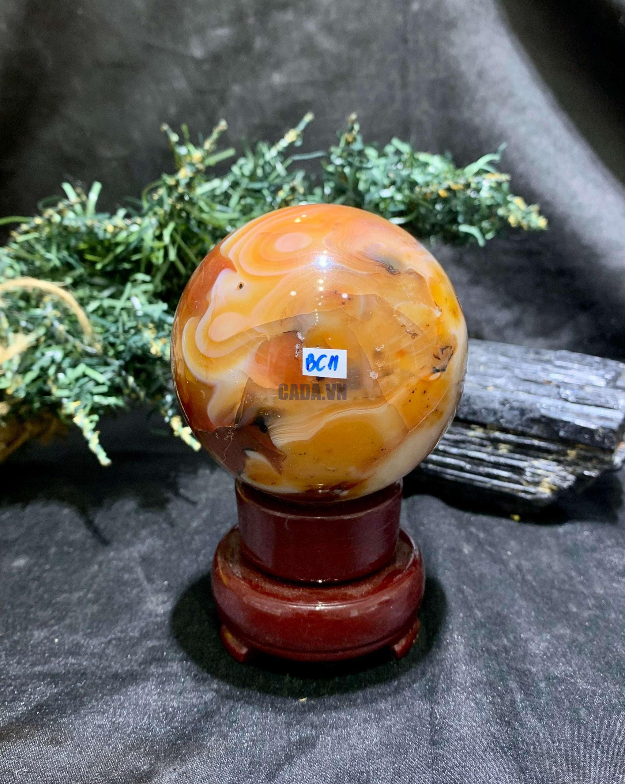 Bi cầu Carnelian (BC11), KL: 458gram – ĐK: 7cm | CADA DECOR